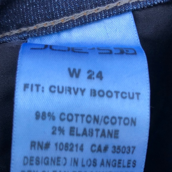 SZ 24 ONLY! Joe's Jeans Curvy Dark Wash Boot Cut Denim! NEW! - Picture 5 of 7